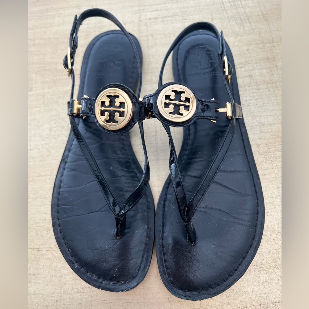 Tory Burch black sandals size 8. Used condition.